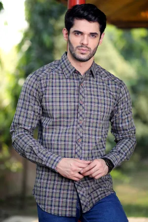 Men's “OWEN" Cotton Full Sleeves Checked Shirt