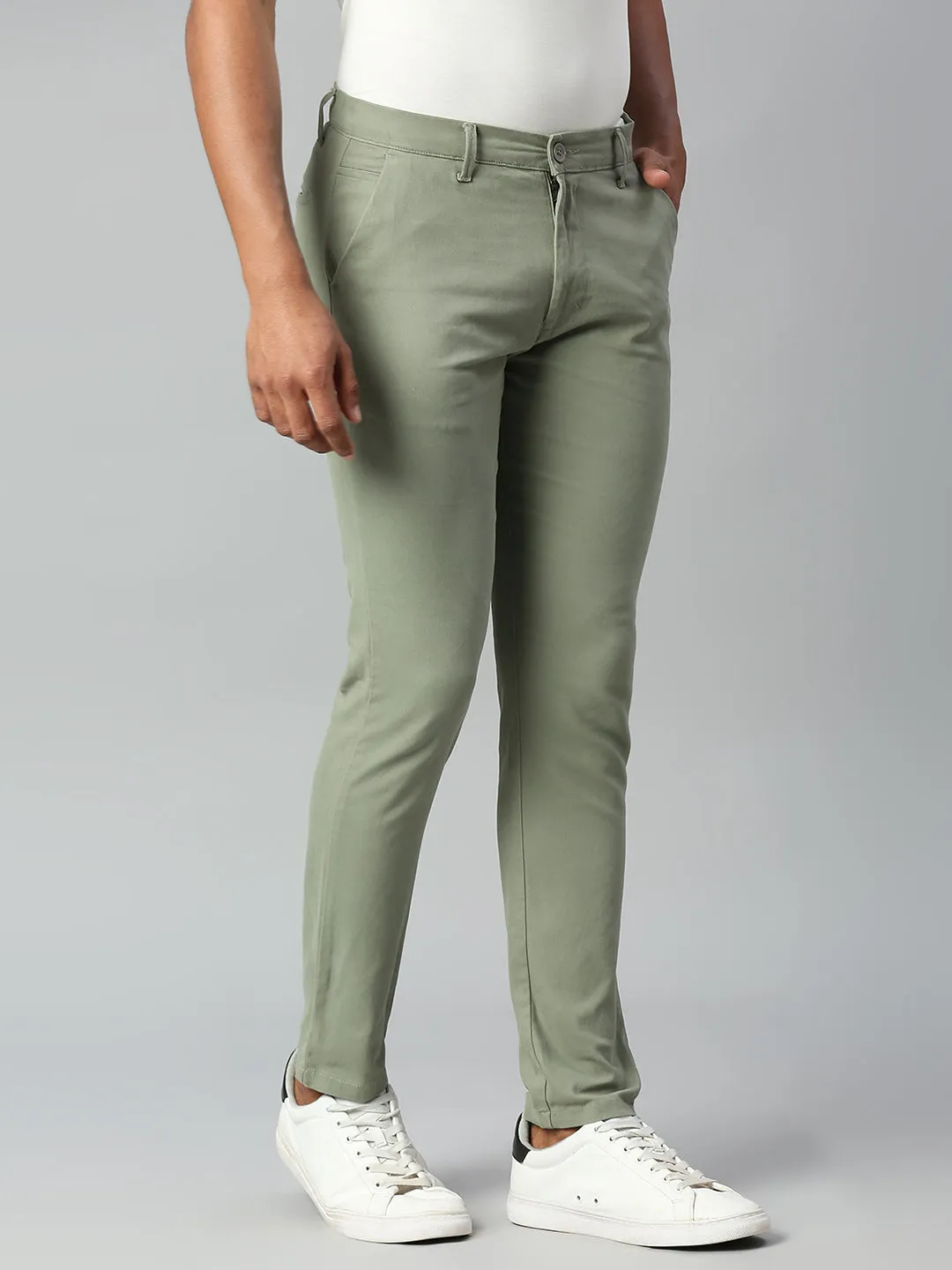 Men's Tapered Fit Cotton Chinos (Sage)