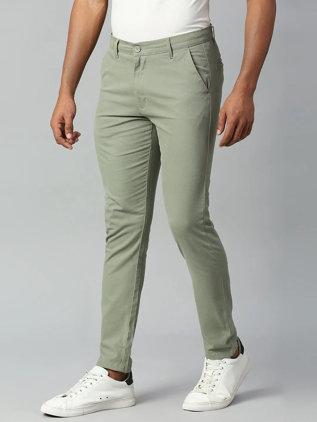 Men's Tapered Fit Cotton Chinos (Sage)