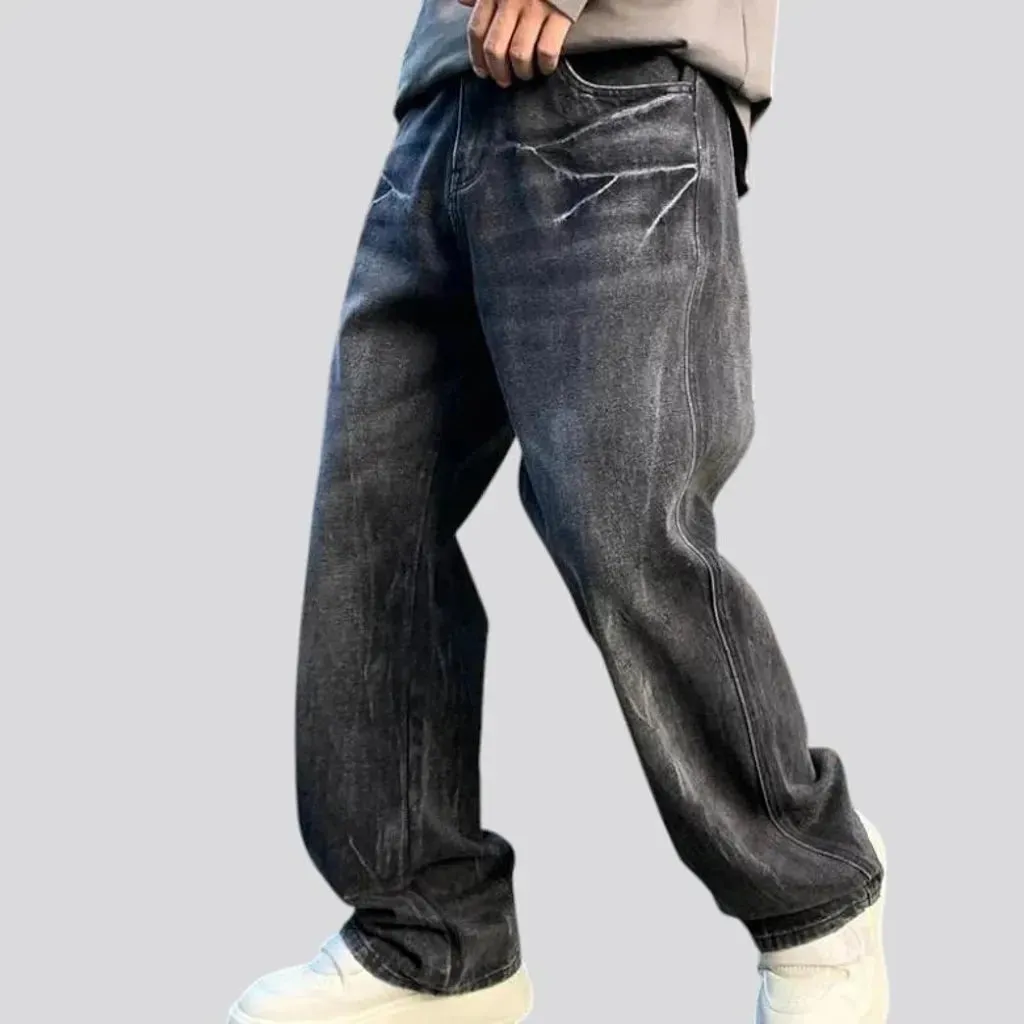 Mid rise baggy vintage jeans for men