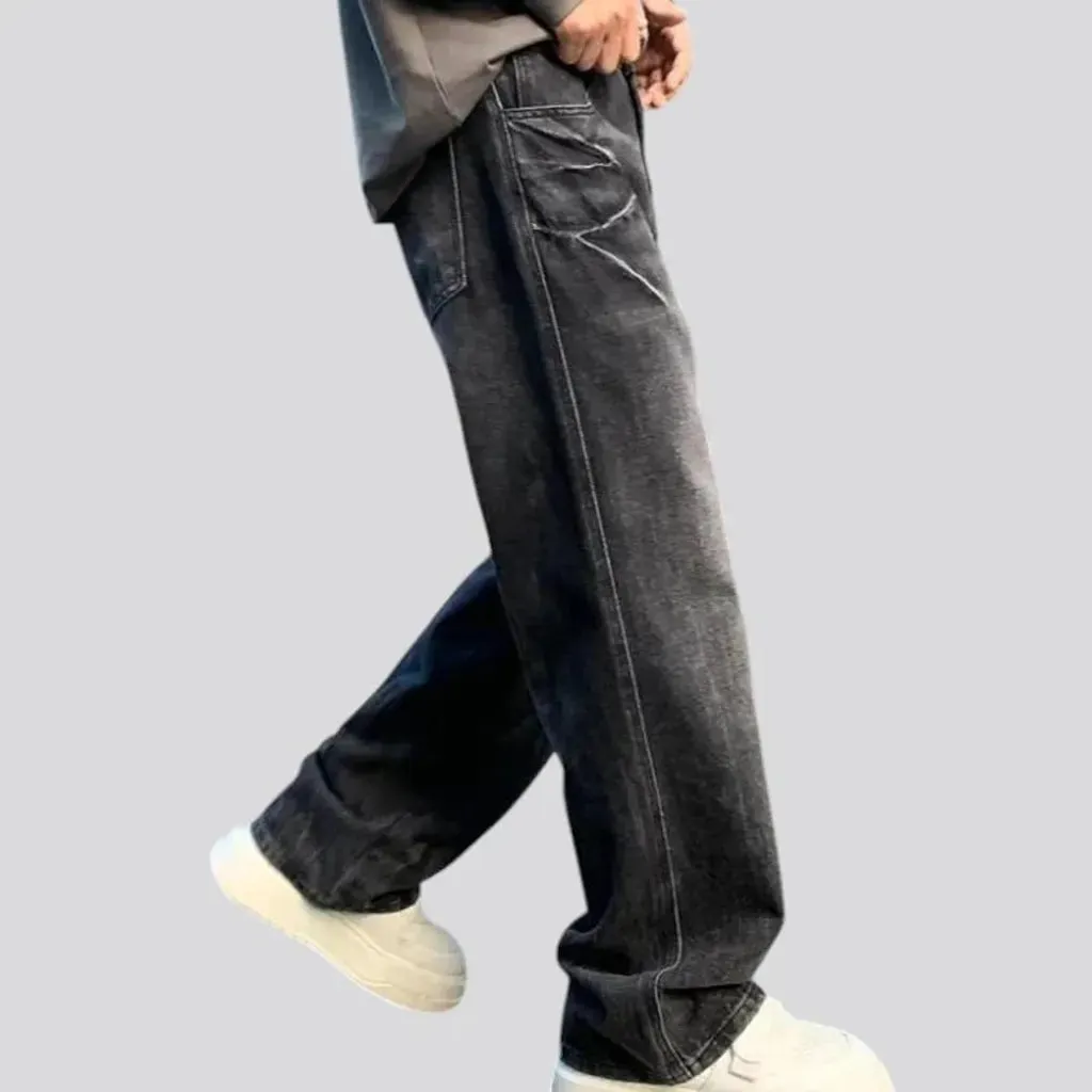 Mid rise baggy vintage jeans for men