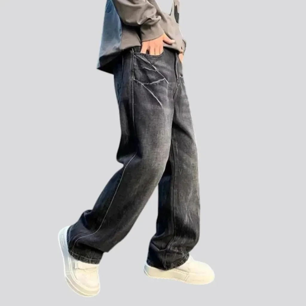 Mid rise baggy vintage jeans for men
