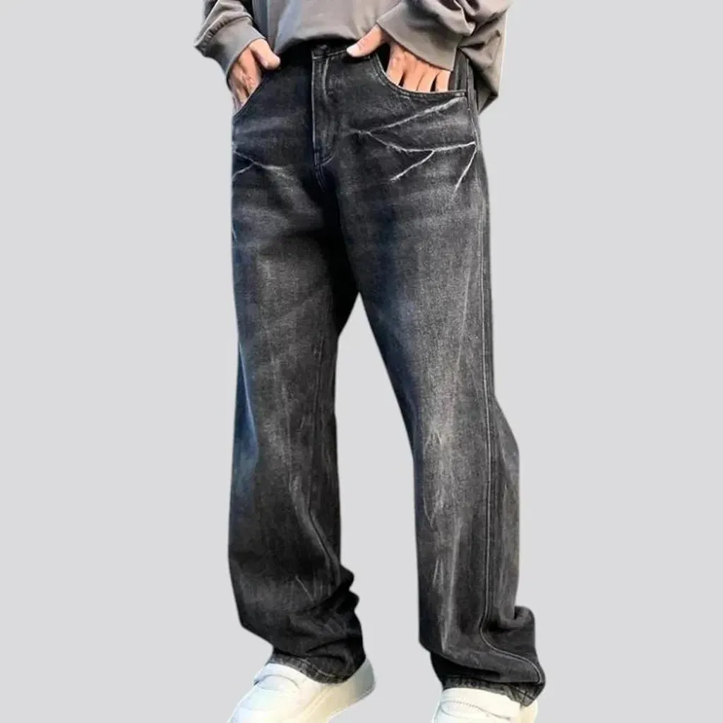 Mid rise baggy vintage jeans for men