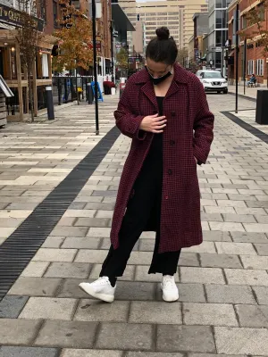 Mills Brothers Houndstooth Wool Coat, Made in Canada