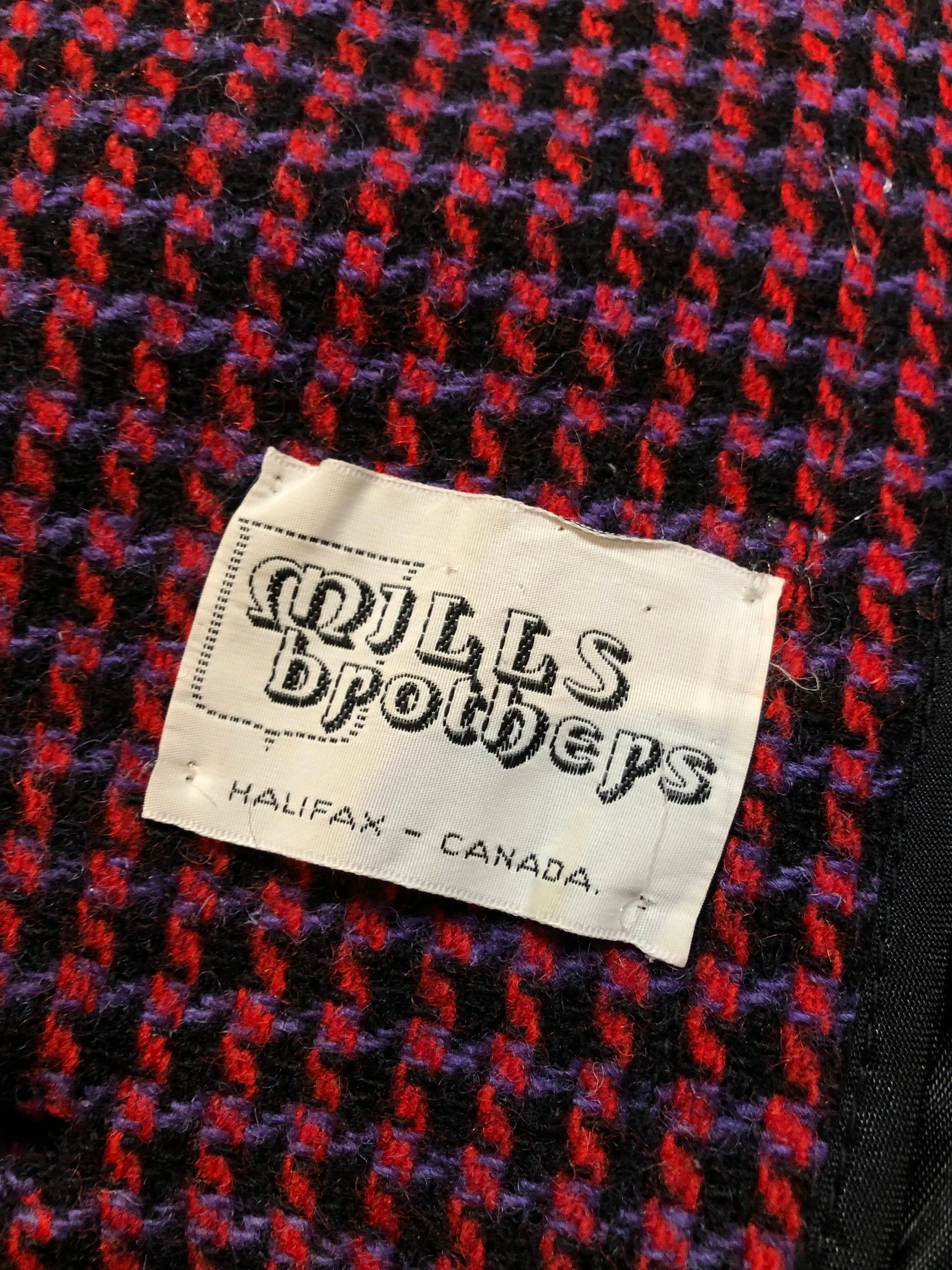 Mills Brothers Houndstooth Wool Coat, Made in Canada