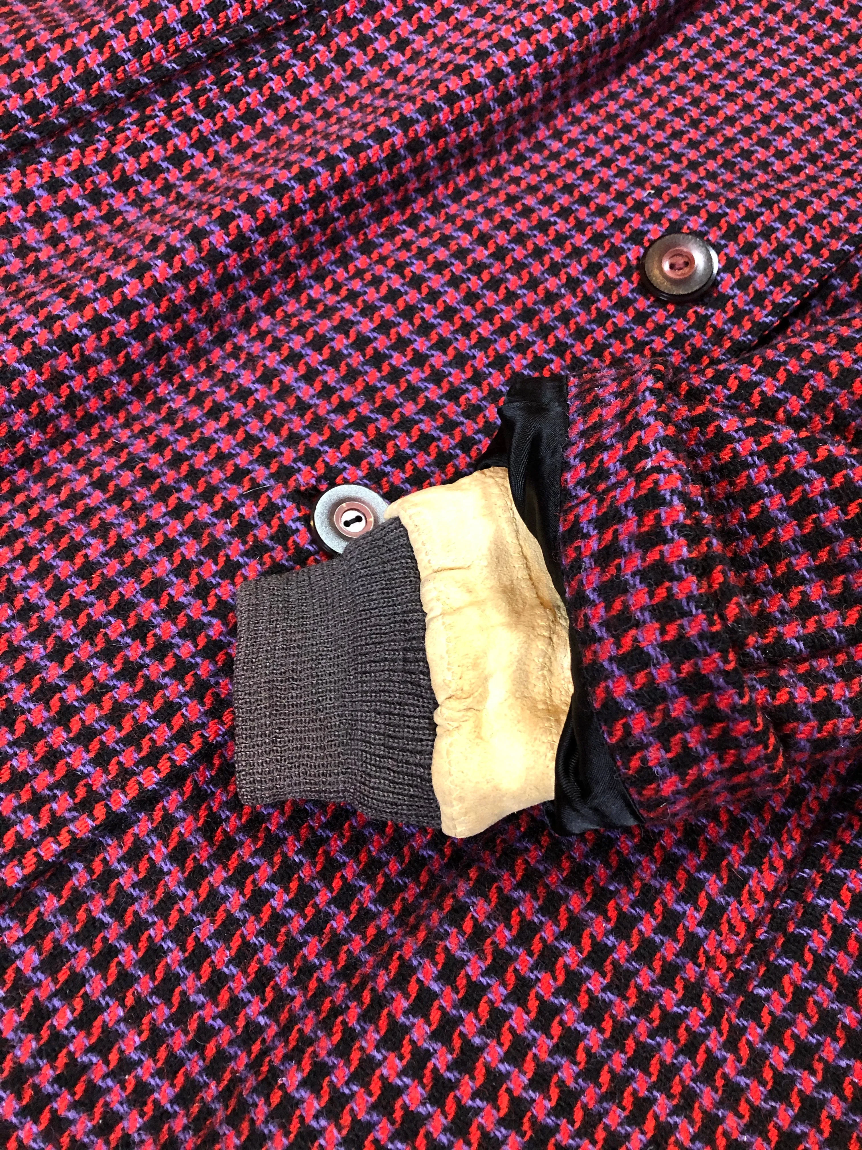 Mills Brothers Houndstooth Wool Coat, Made in Canada