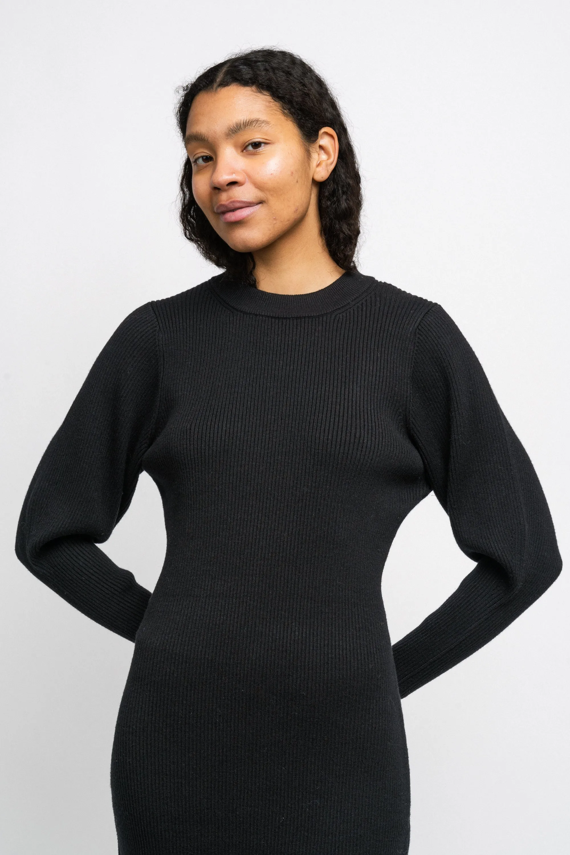 Mirabel LS Knit Dress - Black