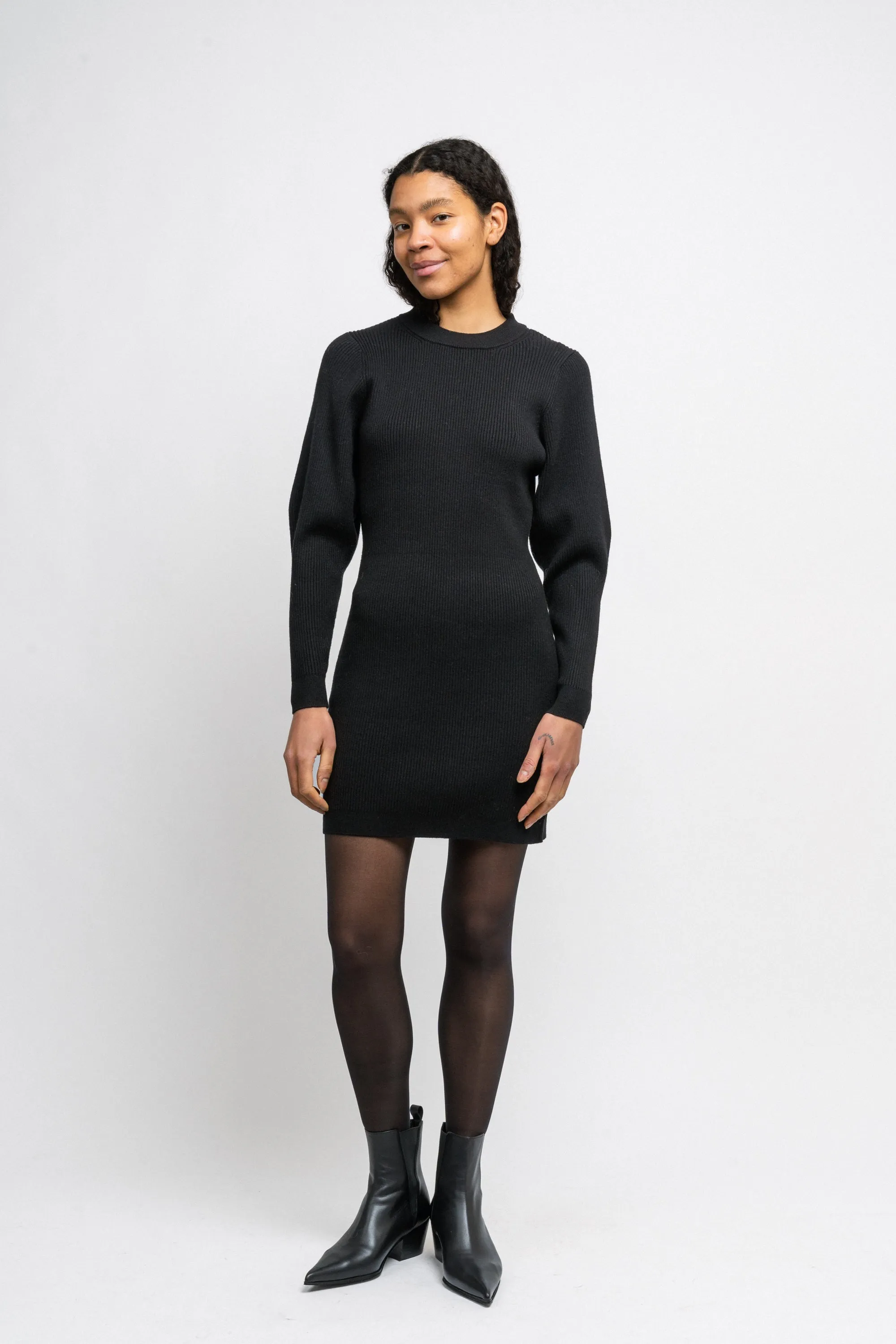Mirabel LS Knit Dress - Black