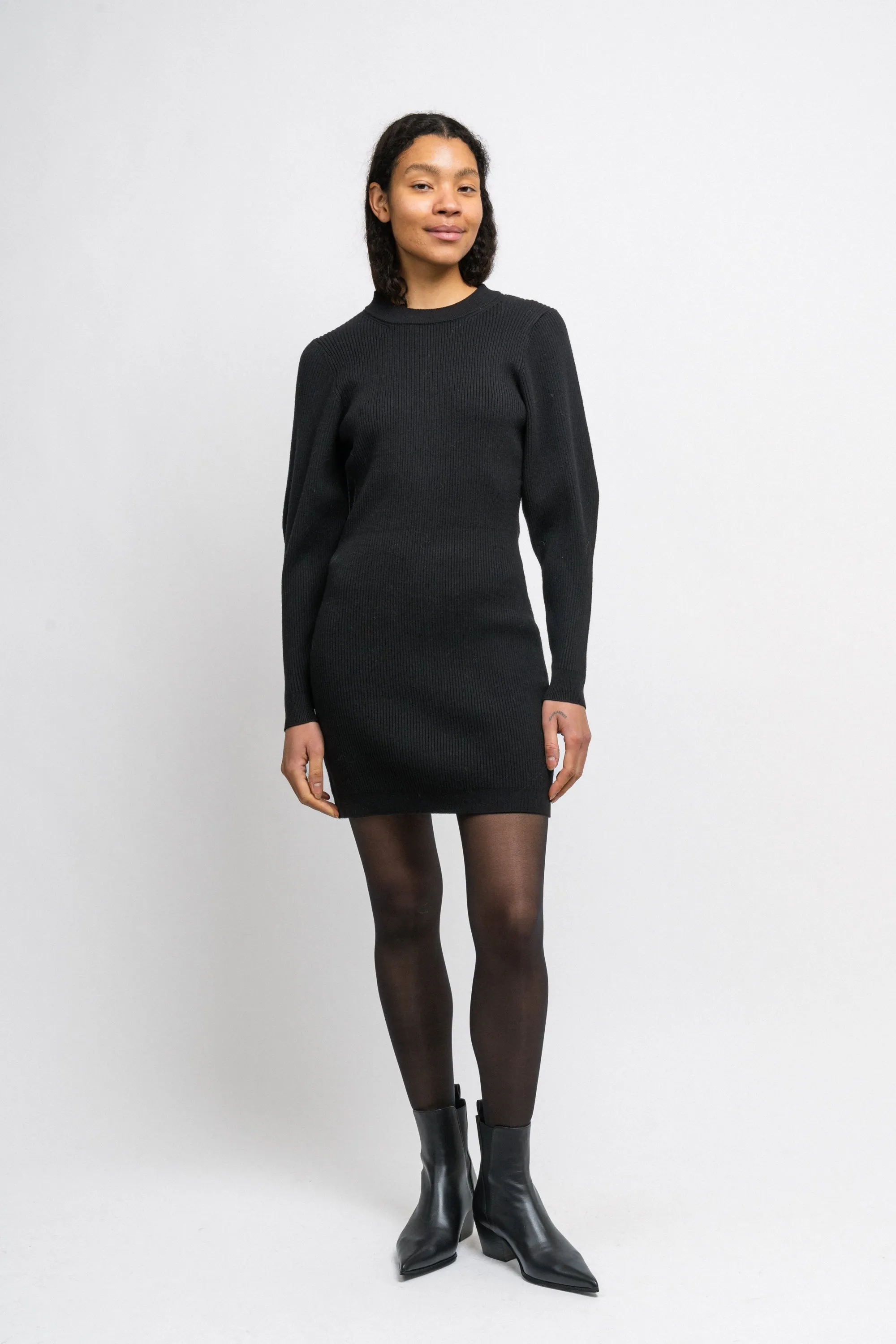 Mirabel LS Knit Dress - Black