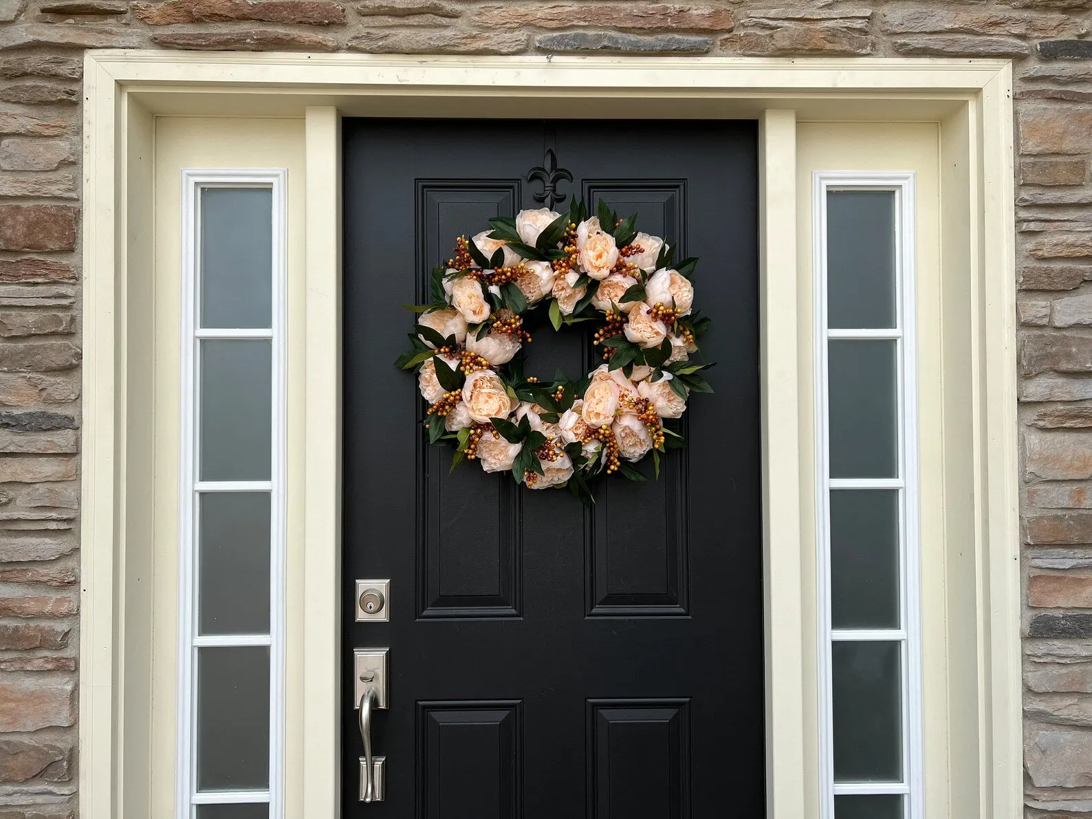 Modern Fall Peony Wreath