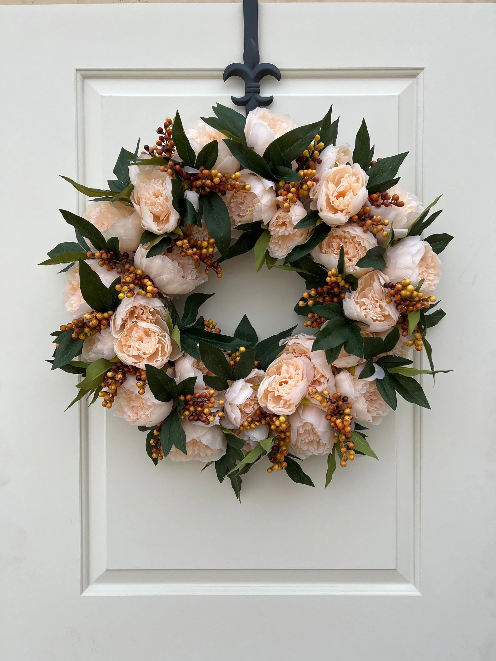 Modern Fall Peony Wreath