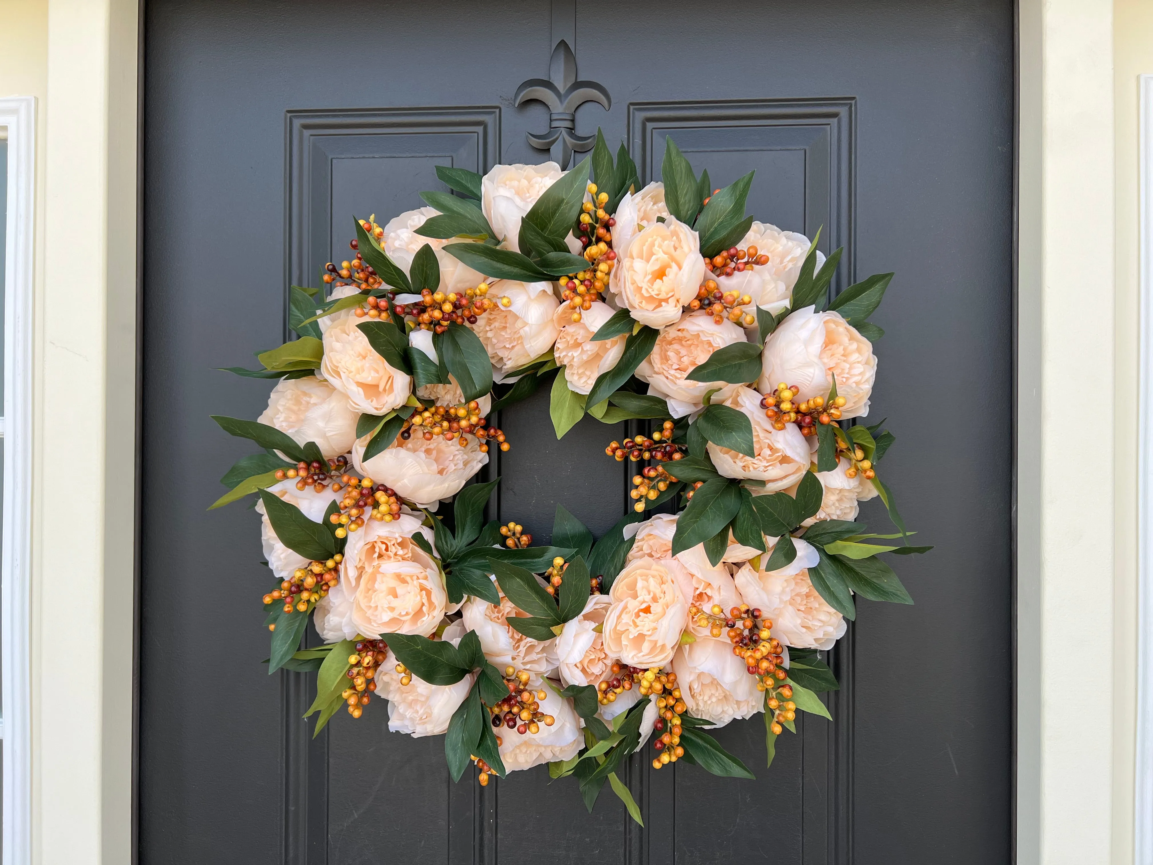 Modern Fall Peony Wreath