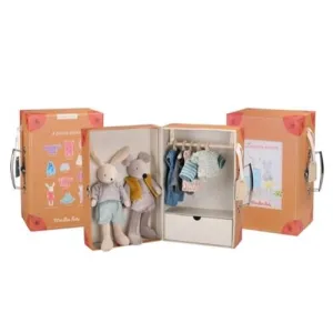 Moulin Roty Suitcase Rabbit & Mouse Wardrobe - Stuffed Toy