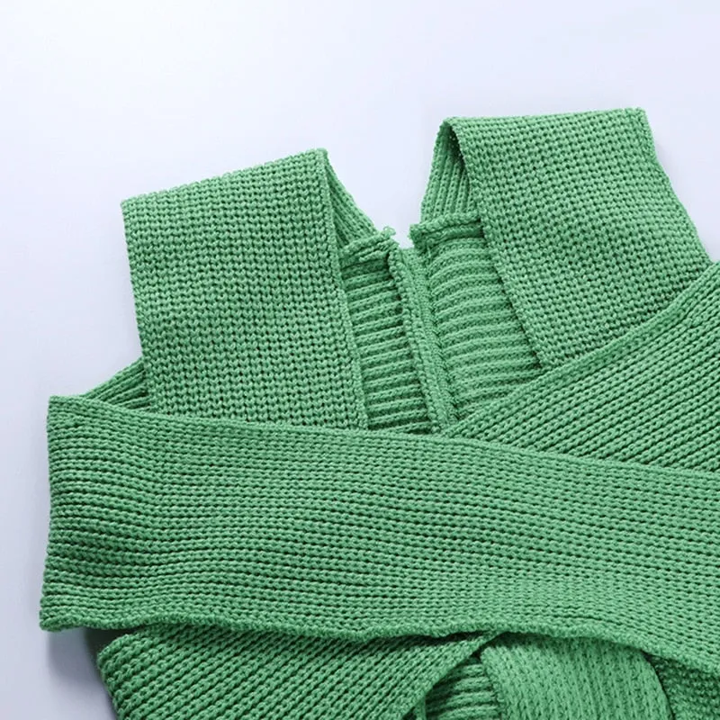 Multi Wrap Knitted Bandage crop top