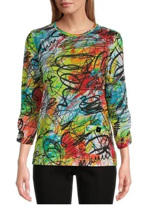 Multiples Multi Bungee Print Top
