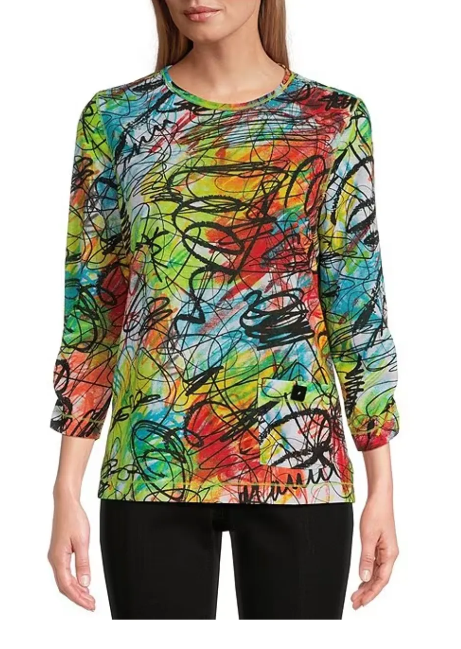 Multiples Multi Bungee Print Top
