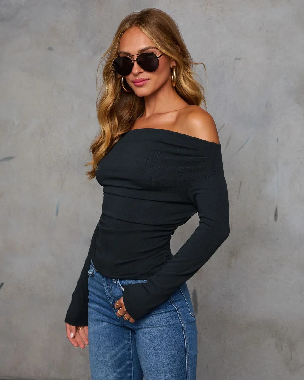 Needed Me Ruched Off The Shoulder Top