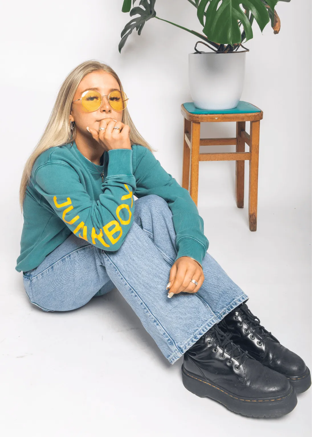 New Wave Teal Garment Dyed Organic Sweatshirt