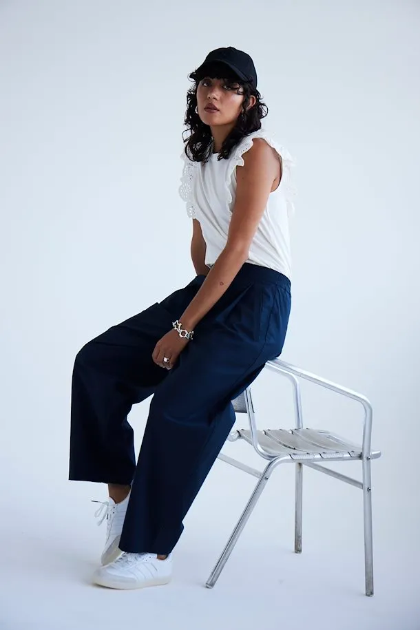 NICA WIDE LEG TROUSERS (TOTAL ECLIPSE/NAVY)