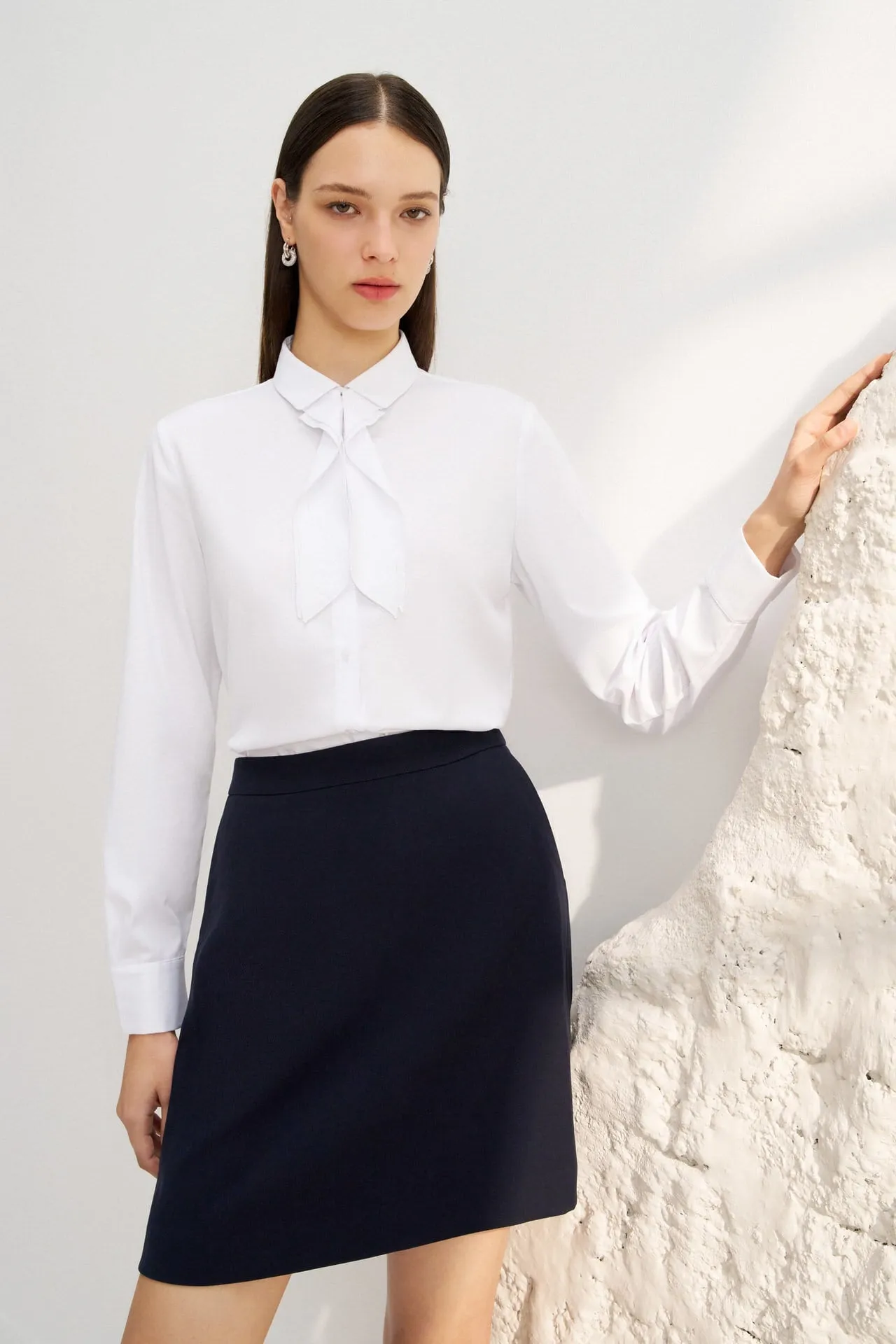 Non-Iron Soft Touch Shirt With Detachable Tie