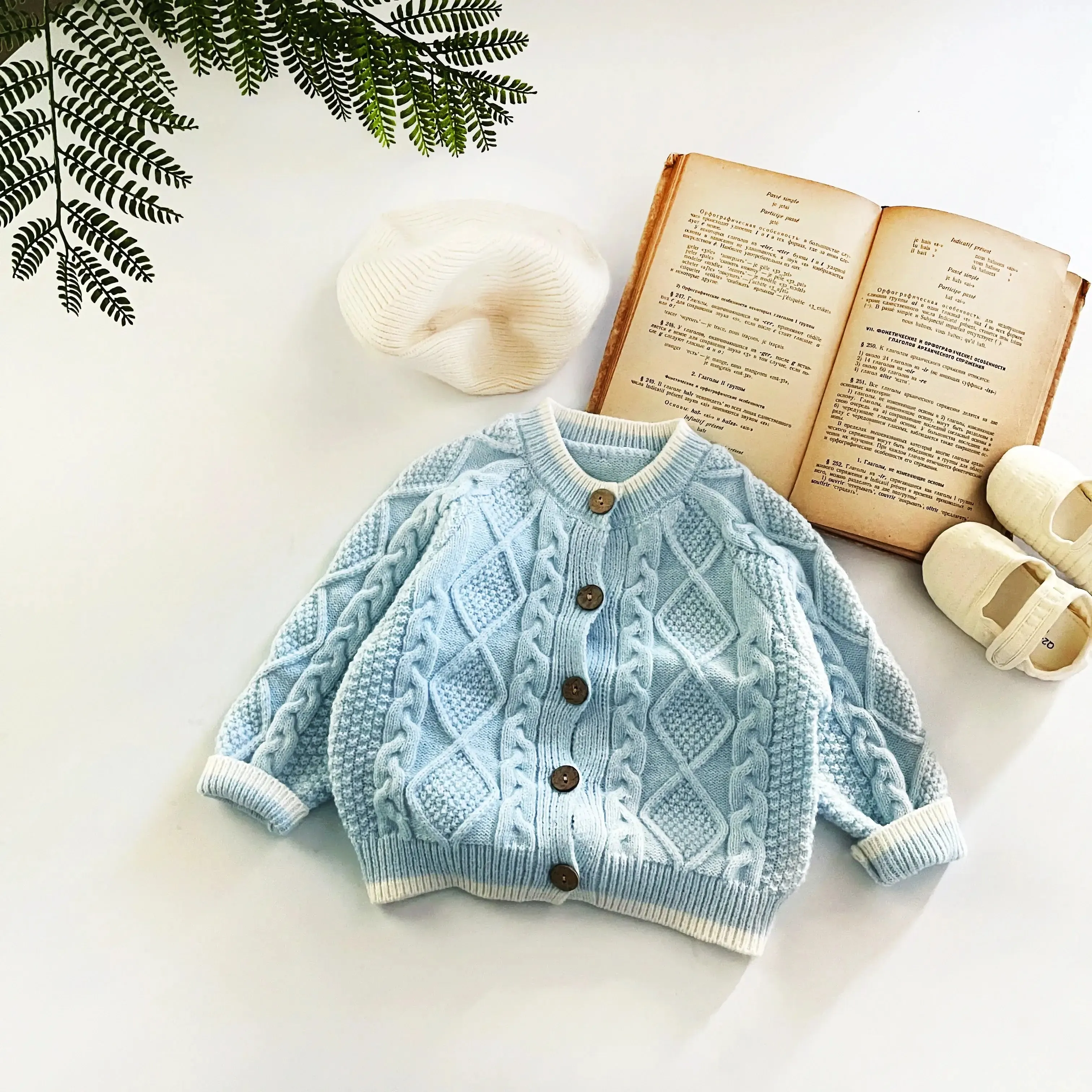 Nordic Baby Charm ❄️ Cable Knit Cardigan (3-36M)