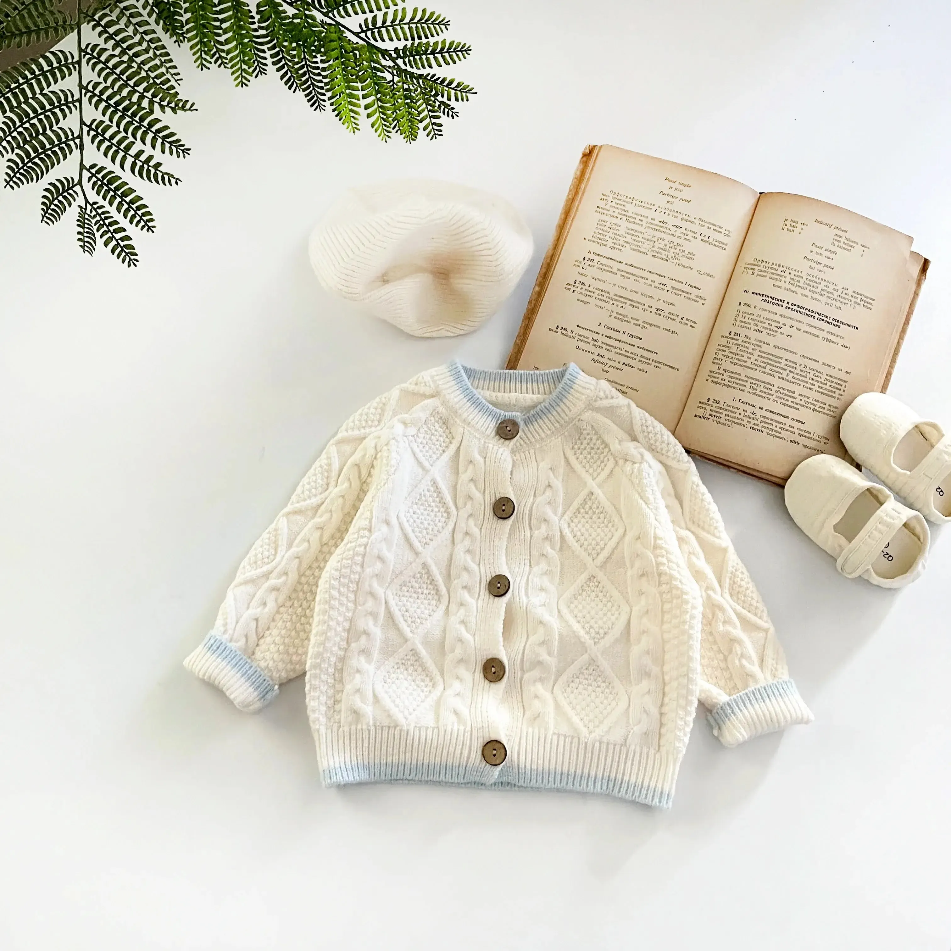 Nordic Baby Charm ❄️ Cable Knit Cardigan (3-36M)