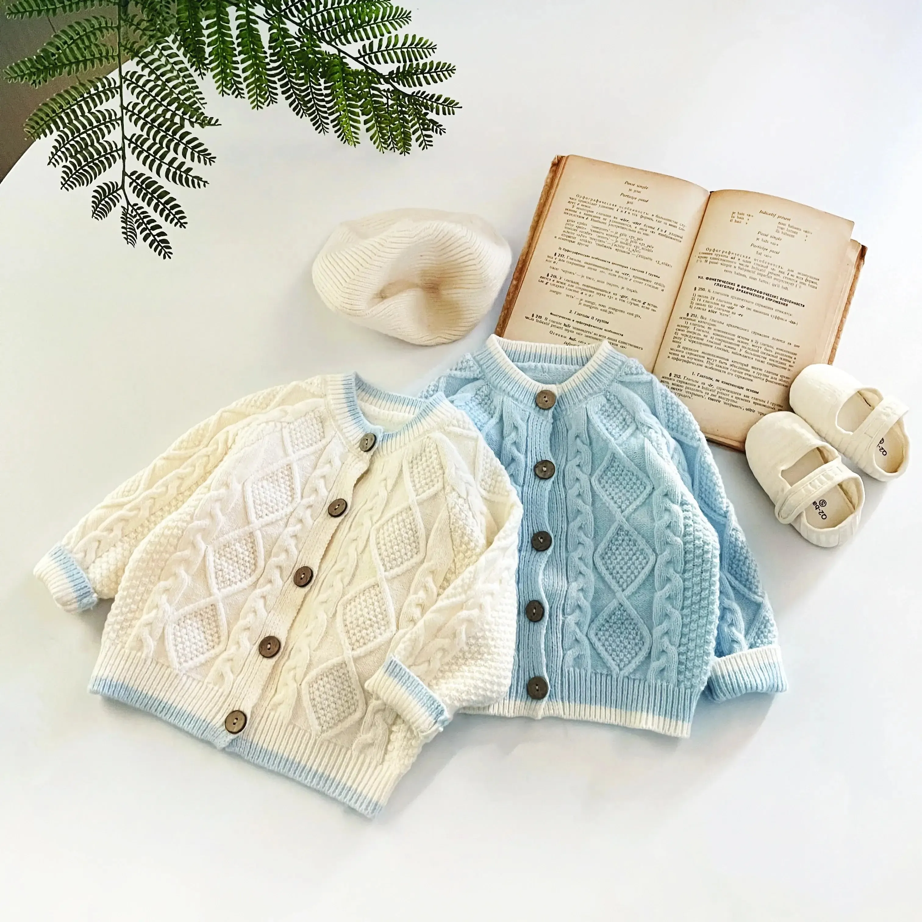 Nordic Baby Charm ❄️ Cable Knit Cardigan (3-36M)