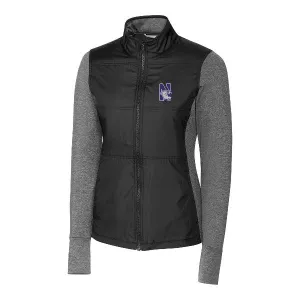 Northwestern Wildcats Women's Cutter &amp; Buck Forge Stealth Hybrid Quilted Full Zip Windbreaker Jacket
