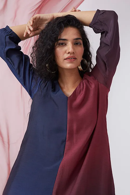 Okhai 'Dusky Sky' Ombre V-Neck Modal Silk Dress