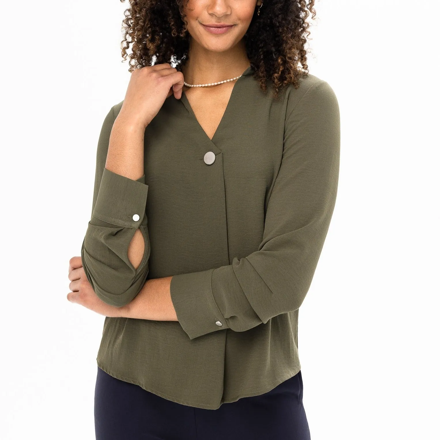 One Button Airflow Blouse