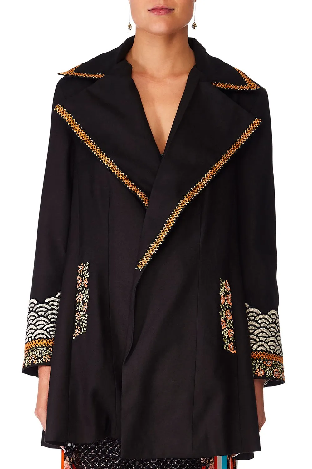 OPEN COAT W/WIDE COLLAR GALAXY GIRL