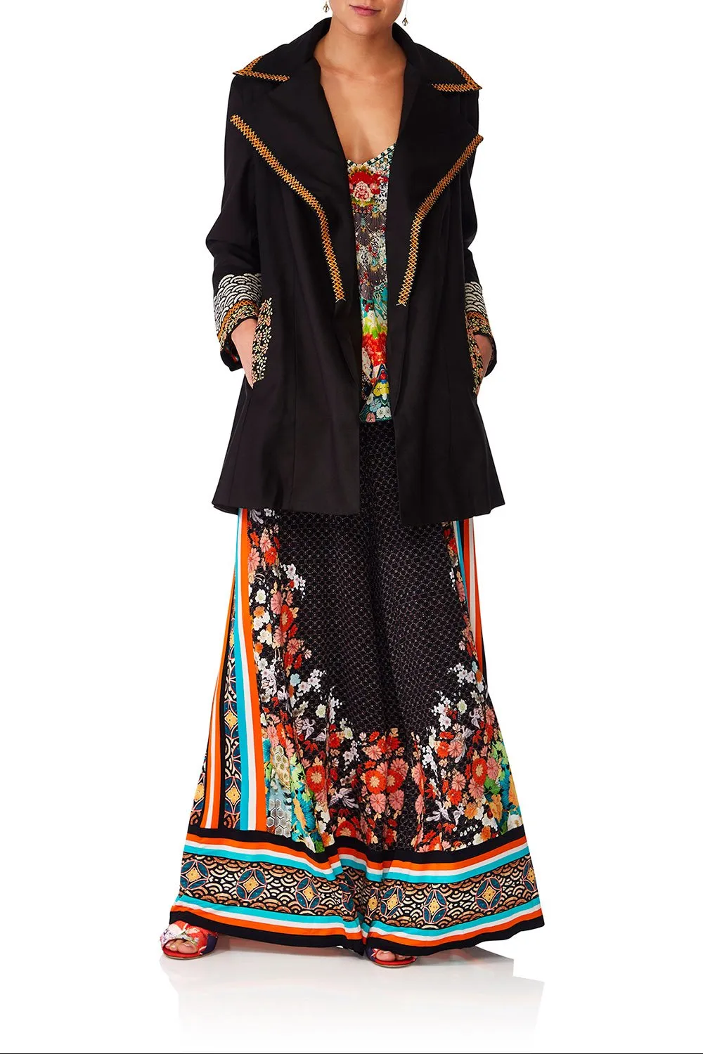 OPEN COAT W/WIDE COLLAR GALAXY GIRL