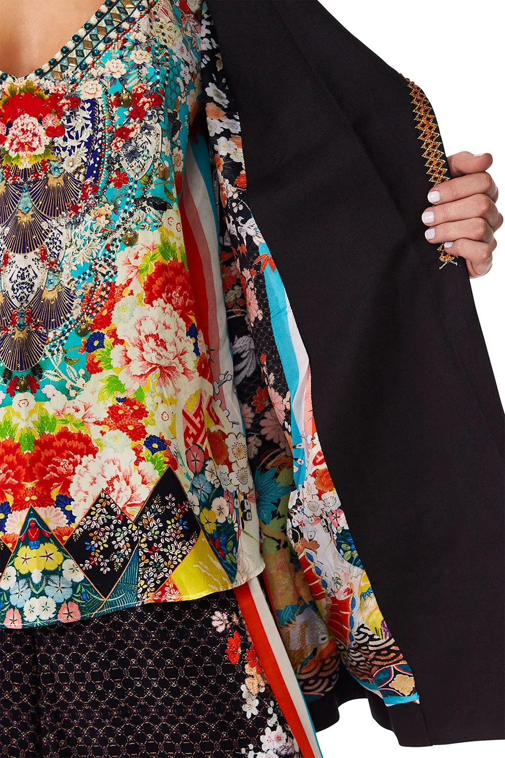 OPEN COAT W/WIDE COLLAR GALAXY GIRL