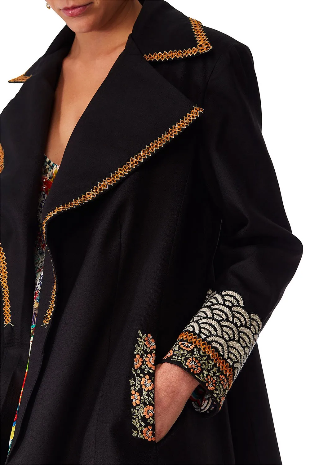 OPEN COAT W/WIDE COLLAR GALAXY GIRL