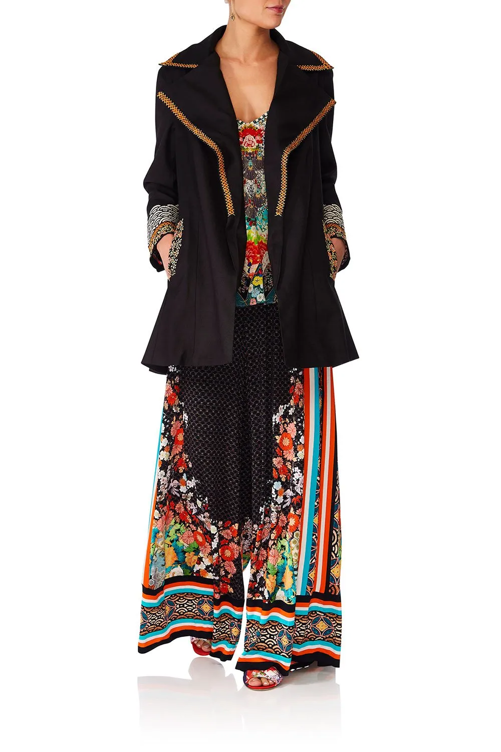 OPEN COAT W/WIDE COLLAR GALAXY GIRL