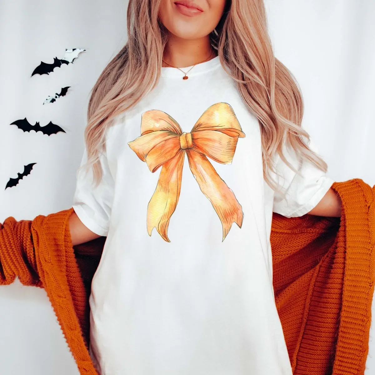 Orange Bow Wholesale Comfort Color Graphic Tee - Fast Shipping