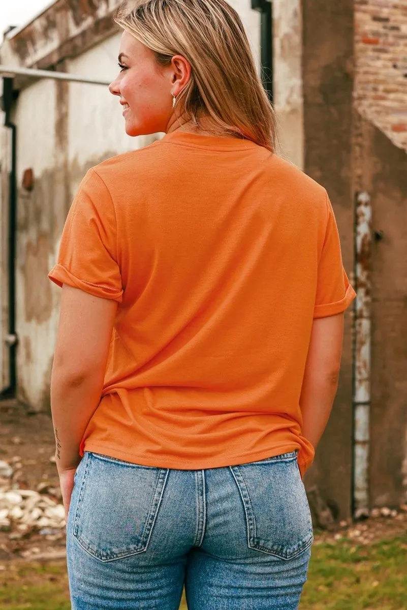 Orange "HOWDY FALL" Western Pumpkin T-Shirt