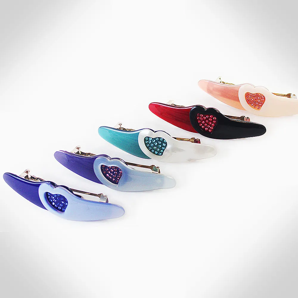 OVERLAP HEART HAIR CLIP - HC191
