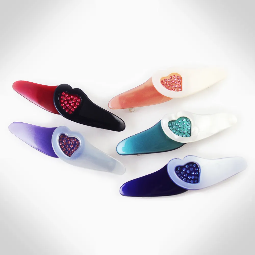 OVERLAP HEART HAIR CLIP - HC191