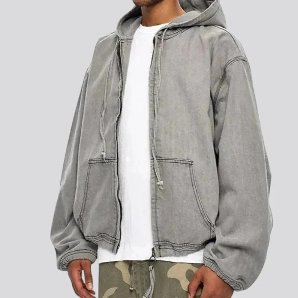 Oversized soft men's jean jacket