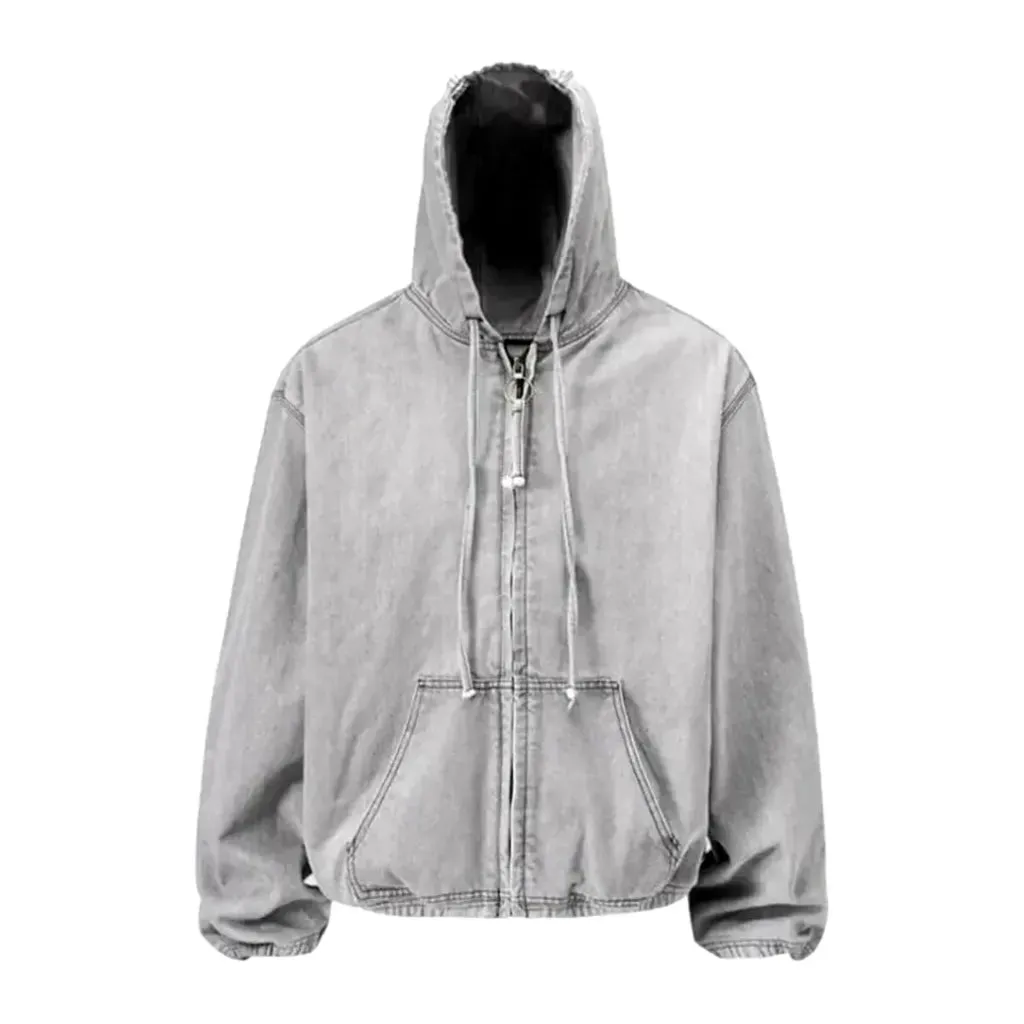 Oversized soft men's jean jacket