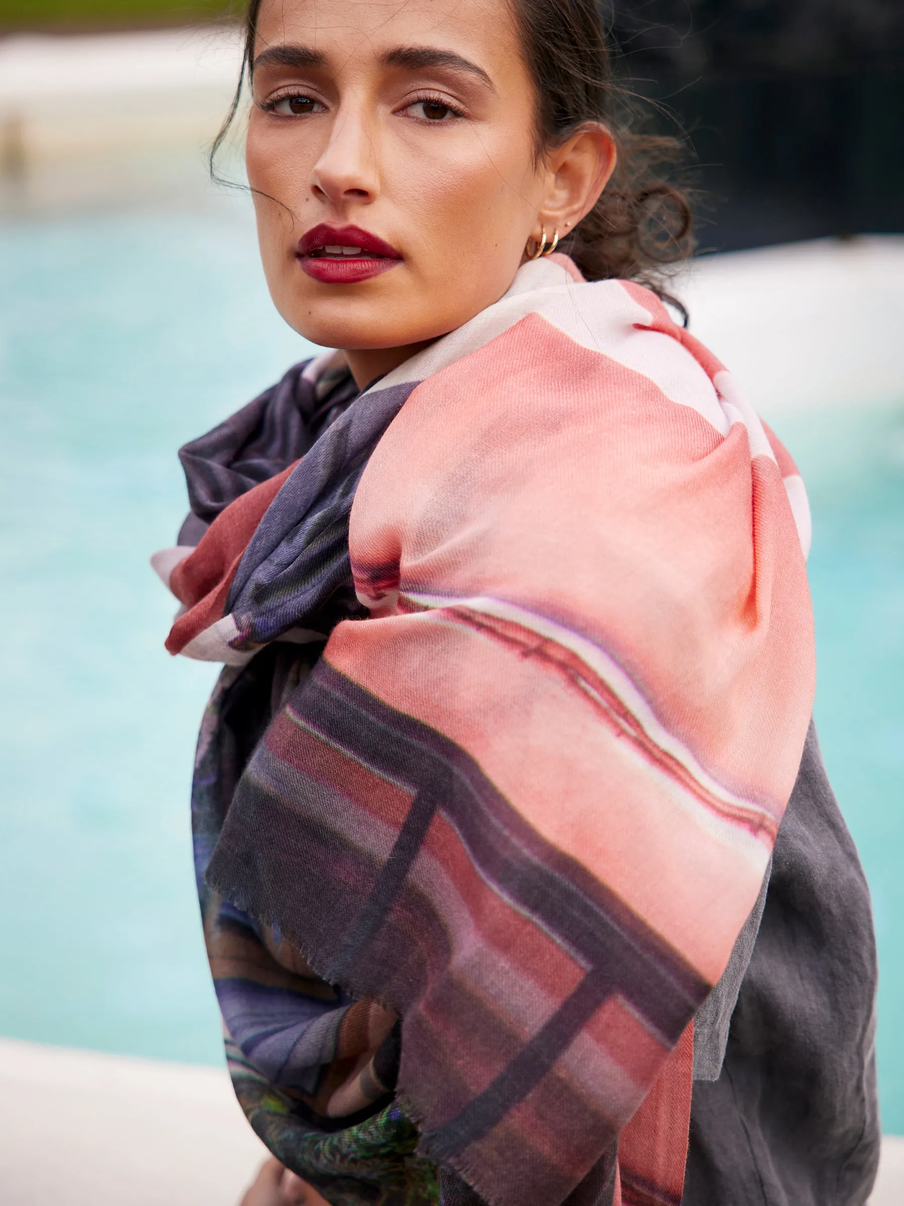 Palma Pink (oversized) Wool Scarf