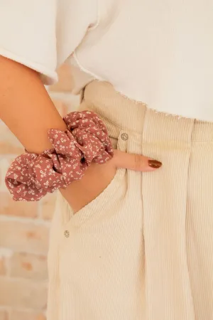 Pansy Floral Jumbo Scrunchie
