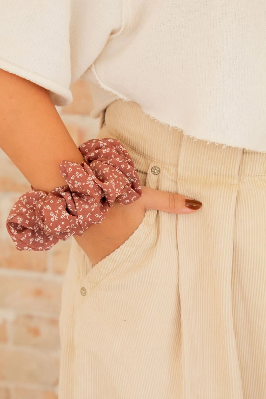 Pansy Floral Jumbo Scrunchie