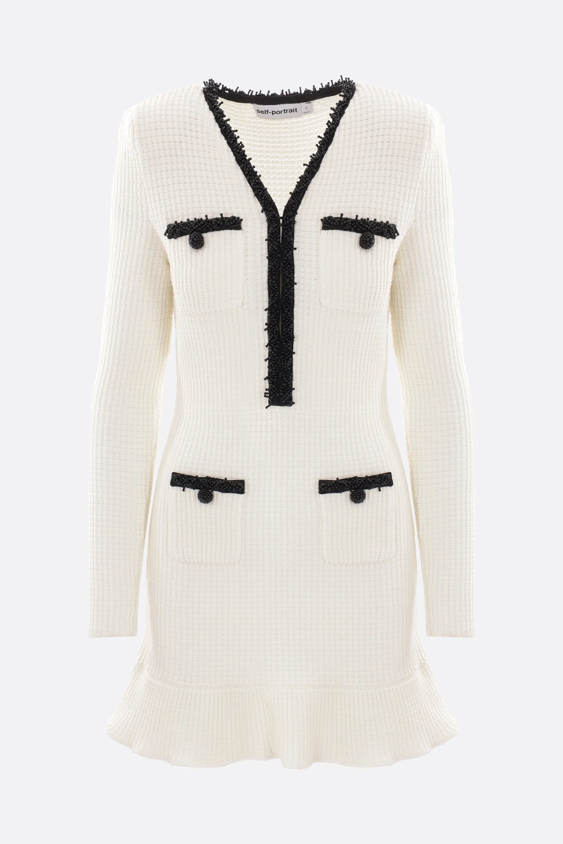Pearl Trim Waffle Dress