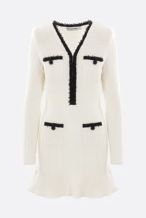 Pearl Trim Waffle Dress