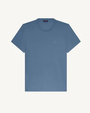 Pedro men's cotton round-neck T-shirt Washed blue