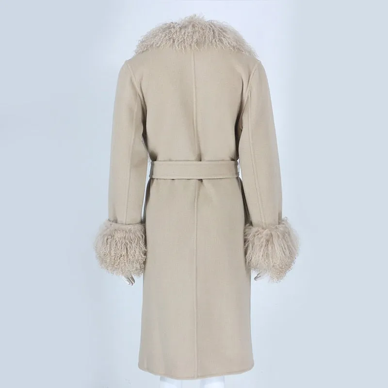 Perfect Opportunity Women's Double Breasted Belt Overcoat