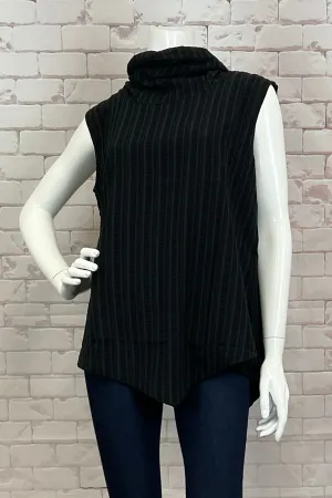 PERFECT WORLD CRINKLED STRIPES COWL TOP