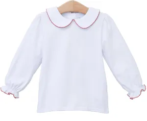 Peter Pan Collar Shirt- Red